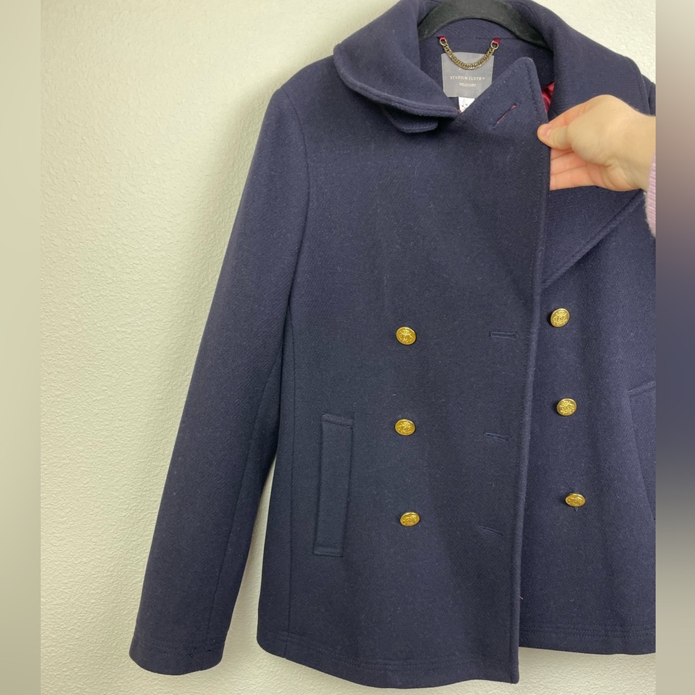 J.CREW Women's 10 Stadium Cloth by Nello Gori Peacoat Navy Wool Double Breasted - Picture 8 of 16